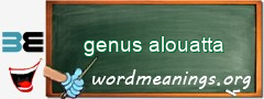 WordMeaning blackboard for genus alouatta
